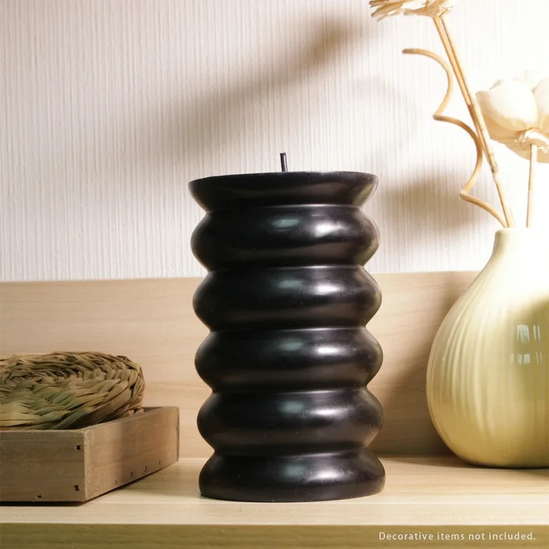 Better Homes & Gardens Unscented Bubble Pillar Candle, 3x5 inches, Black | Walmart (US)