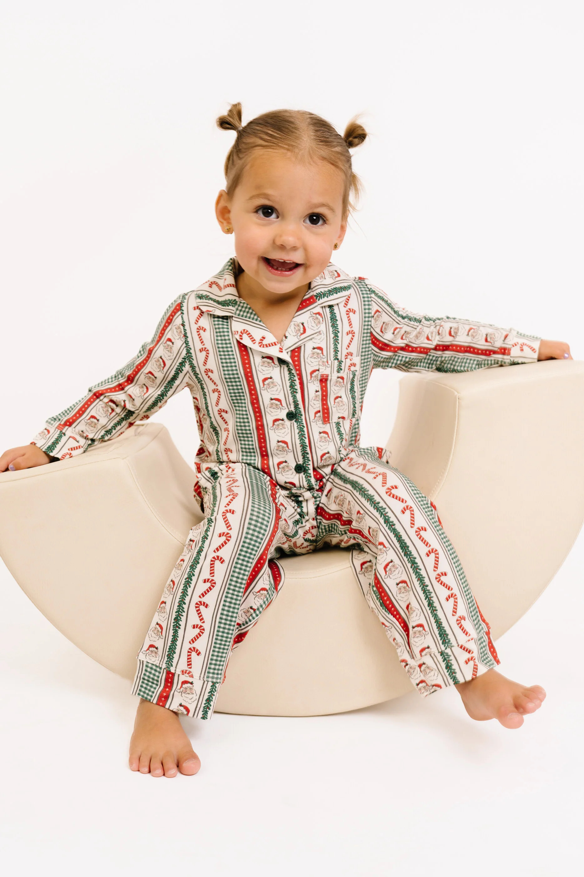 Christmas Cheer Kid Long Sleeve Bamboo Button Up Set | Little One Shop Co