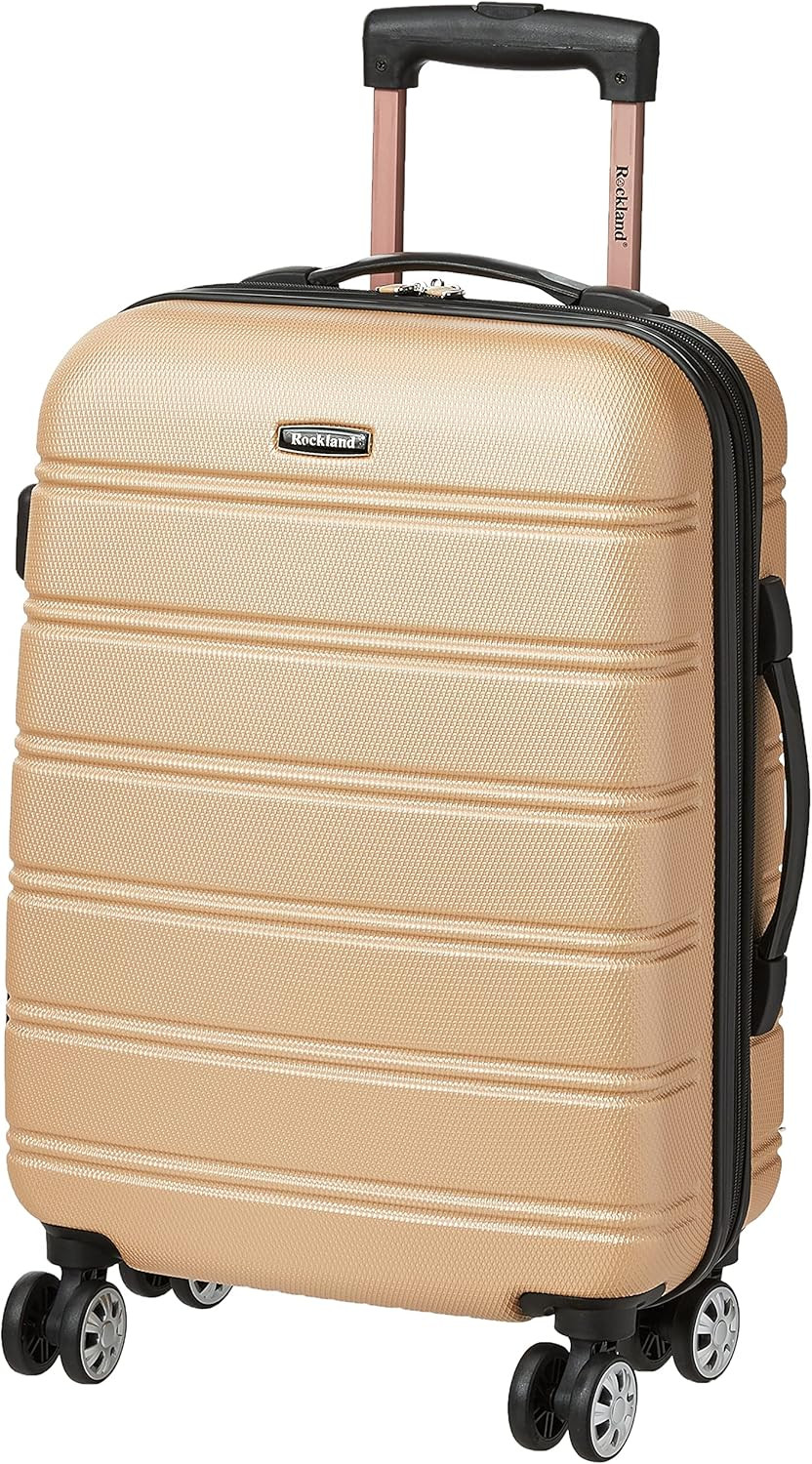 Rockland Melbourne Hardside Expandable Spinner Wheel Luggage, Champagne, Carry-On 20-Inch | Amazon (US)