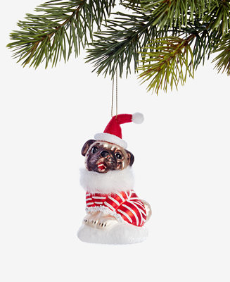 Holiday Lane Pets Santa Pug Ornament, Macy's Exclusive - Macy's | Macy's