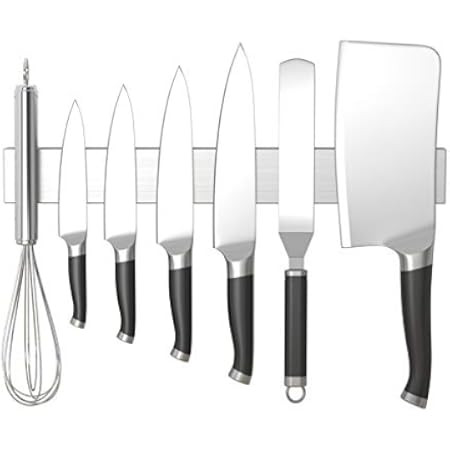 Fridge Applicable Stainless Steel Magnetic Knife Holder with Anti-Slide Upgrade - 12 Inch Profession | Amazon (US)