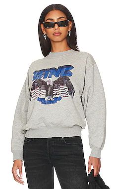 ANINE BING Vintage Bing Sweatshirt in Heather Grey & Blue from Revolve.com | Revolve Clothing (Global)