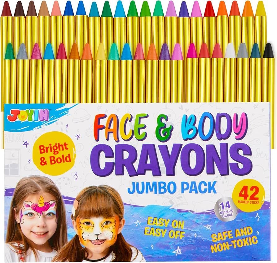 42PCS Face and Body Paint Crayons, Face Painting Kit Safe and Non-Toxic Ultimate Party Pack Inclu... | Amazon (US)