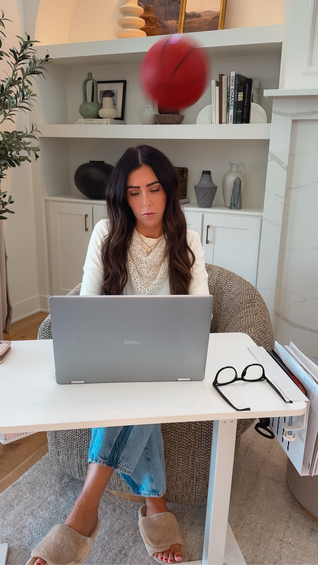 Sharing these new easy barrel jeans from target! Wearing a too long. I am 58 also loving this soft, long sleeve cream shirt from Amazon, wearing a medium, also comes in a short sleeve version. And how cute is this lace scarf that you can wear 1 million different ways also adding my rolling standing desk.

#LTKdayinmylife #LTKmomlife #LTKOver40