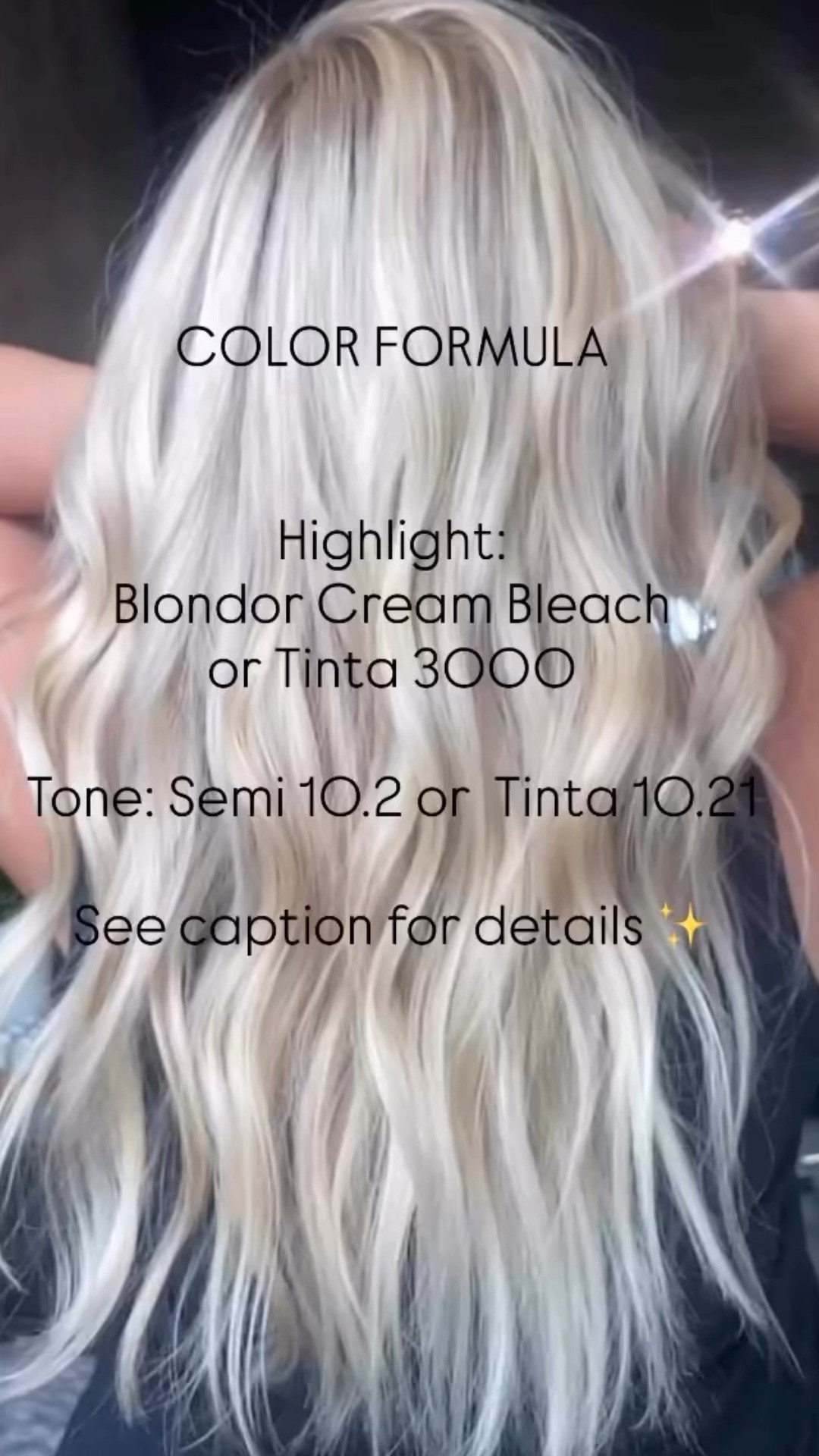 🦄 COLOR FORMULA 🦄

Heavy Highlight using @wellahair Blondor Cream Bleach or @keunecolorpro Tinta 3000 

Focus: Many babylite slices thru top mohawk section and hairline so she kinda looks like a bleach and tone without the maintenance each month 💕

Tone: semi 10.2 or Tinta 10.21 + Semi Activator 1:2

#kimpaintmyhair
