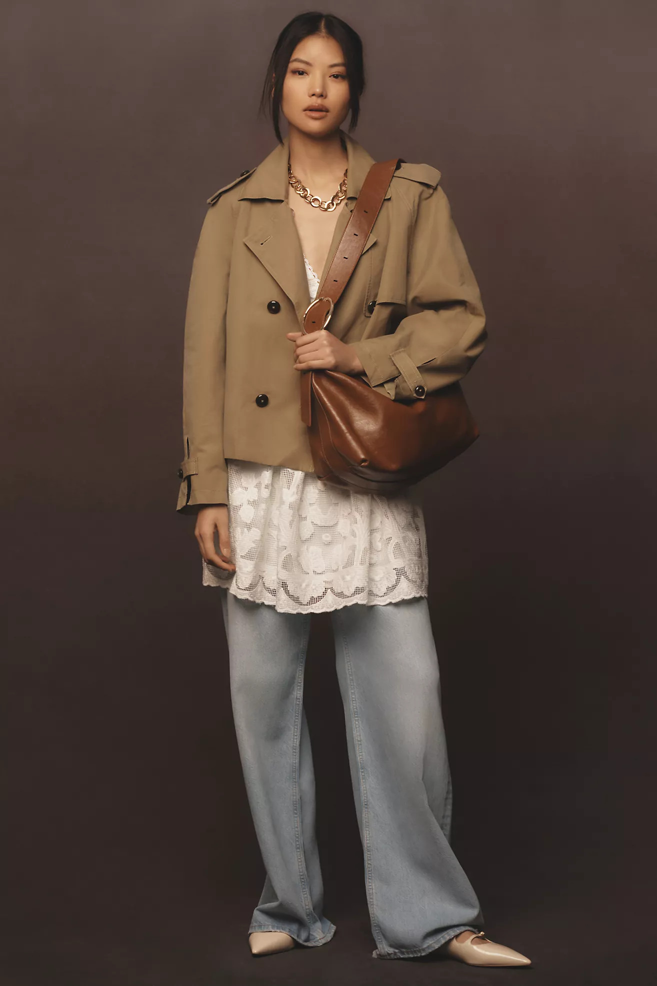 Farm Rio Short Trench Coat | Anthropologie (US)
