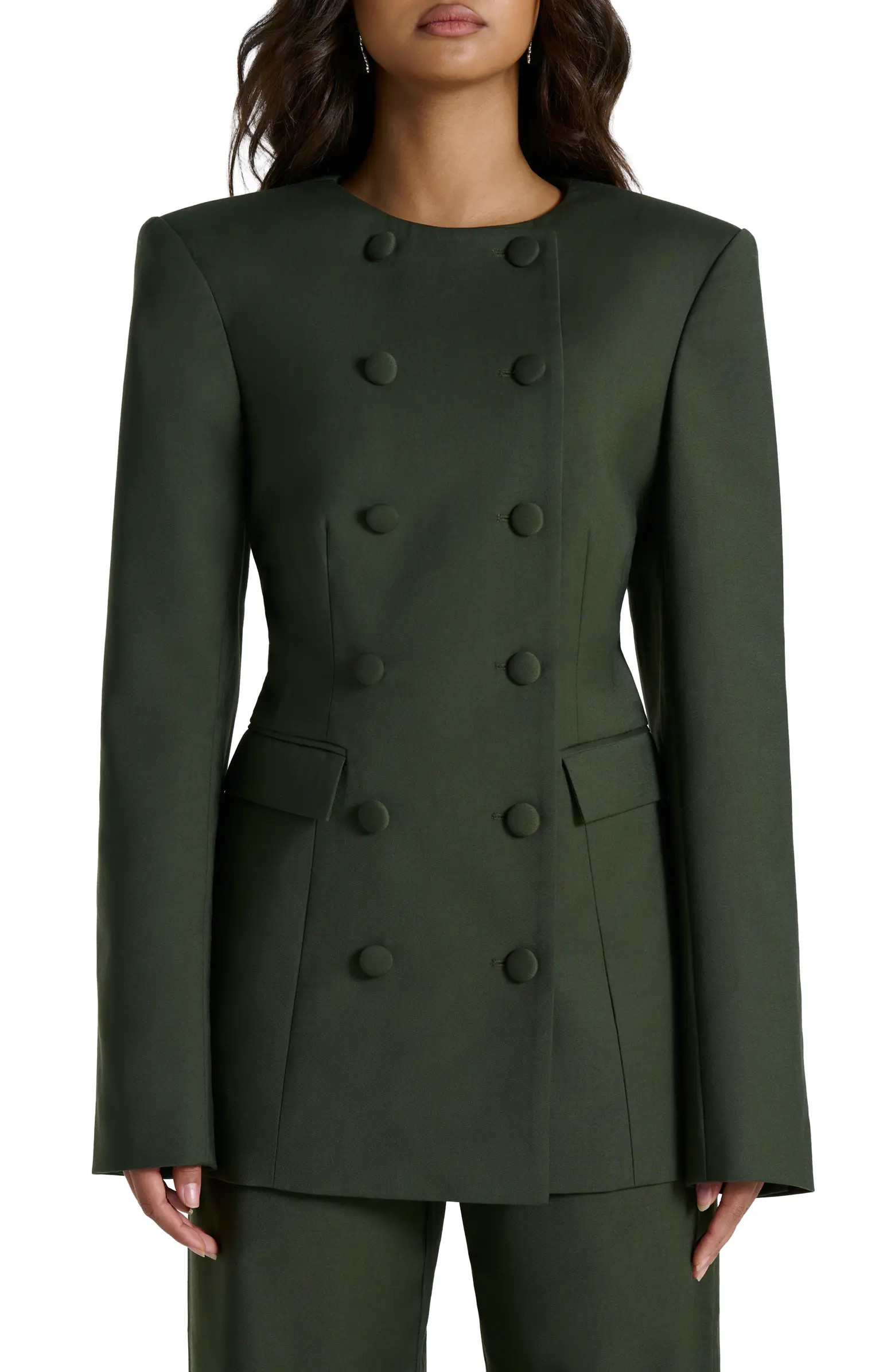 Power Shoulder Double Breasted Blazer | Nordstrom