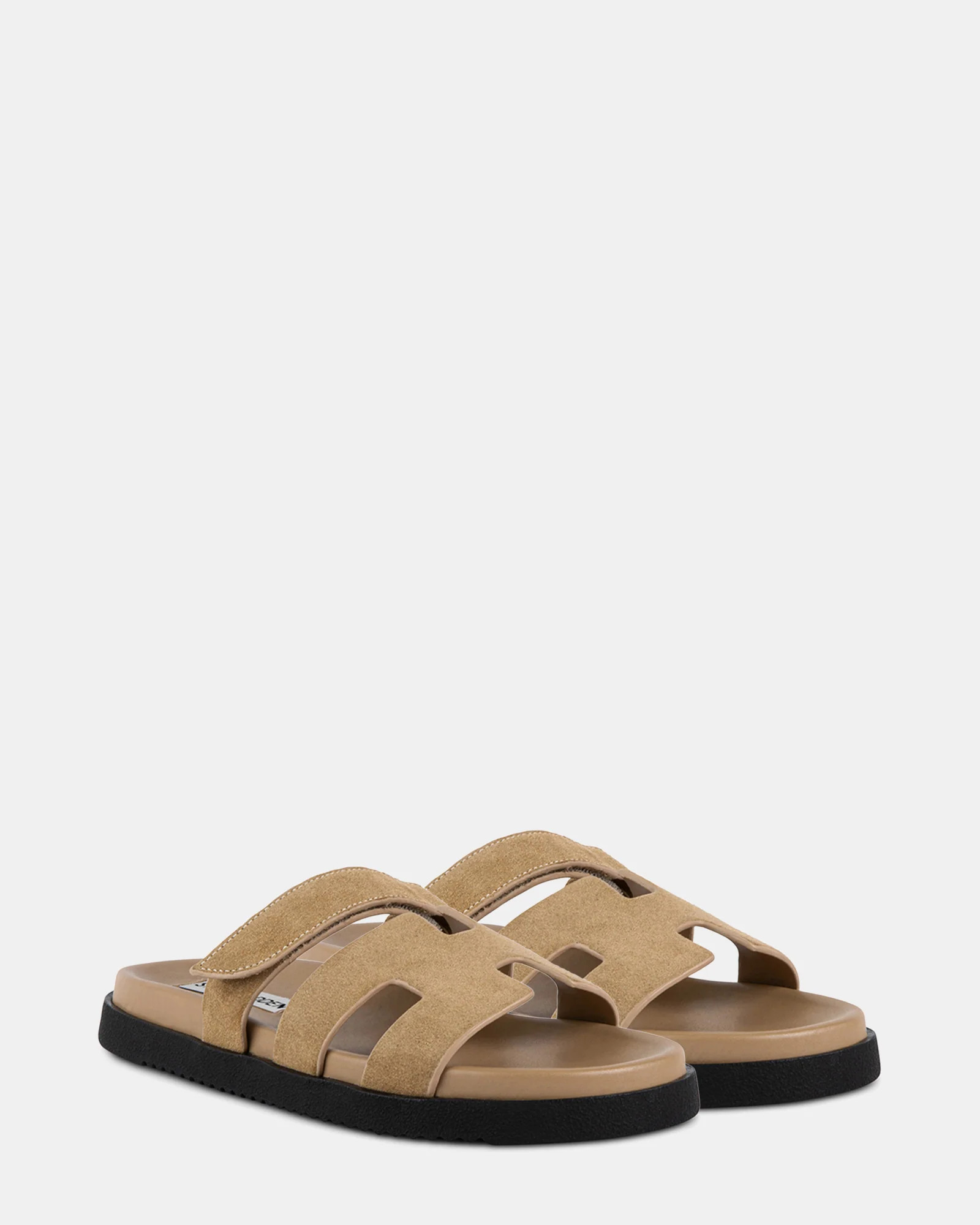 MAYVEN Taupe Suede Flatform Slide Sandals | Women's Designer Sandals | Steve Madden (Canada)