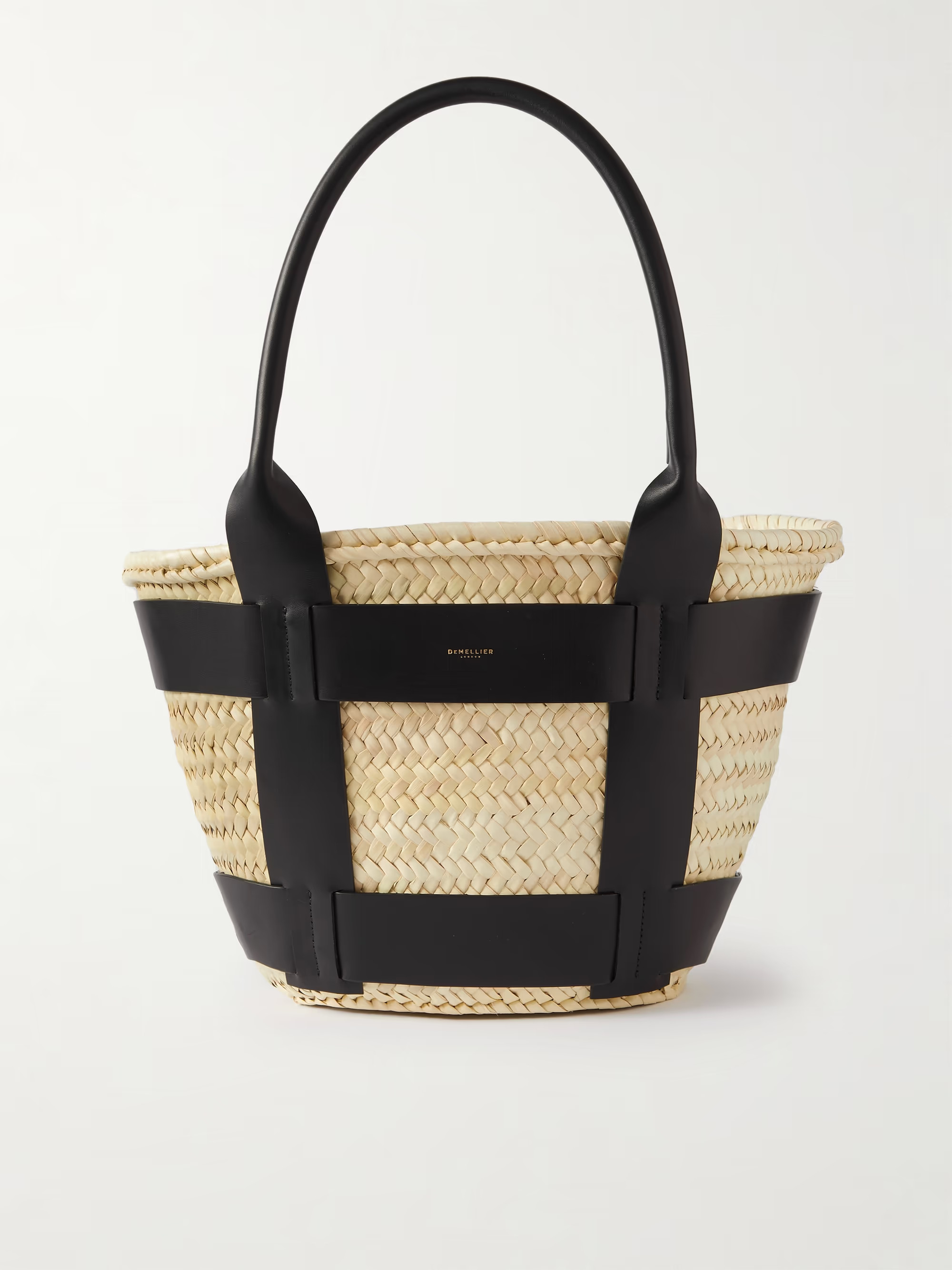 Santorini leather-trimmed raffia tote | NET-A-PORTER (US)