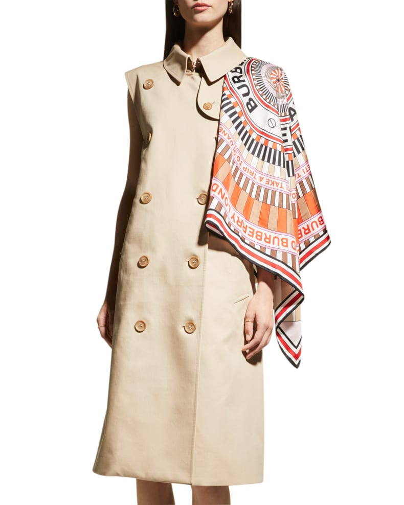 Burberry Spiral Logo Silk Scarf | Neiman Marcus