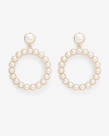 Pearl Circle Drop Earrings | Express