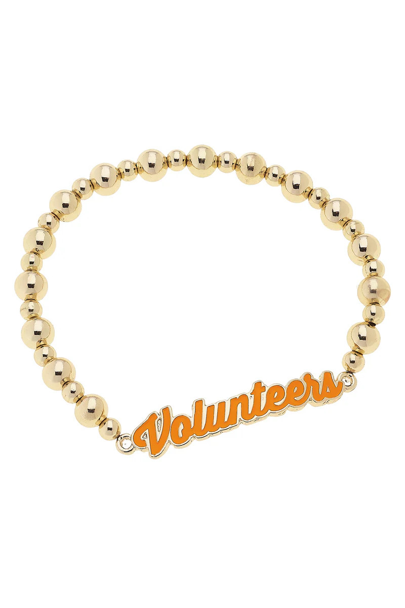 Tennessee Vols Autograph Enamel Stretch Bracelet in Shiny Gold | CANVAS