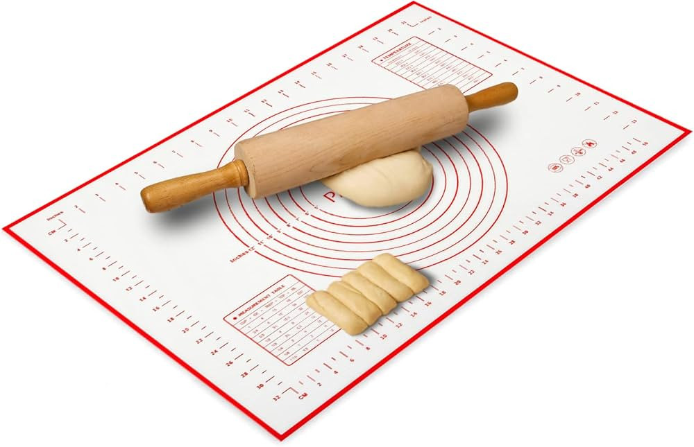 Silicone Baking Mat with Measurements 13 x 21 Inch, Food-Grade Non-Stick Pastry Rolling Sheet | Amazon (US)