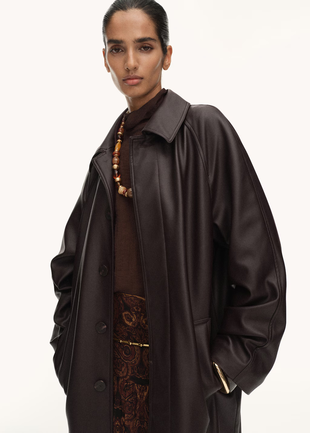 Long faux-leather trench coat - Women | MANGO USA | Mango (US/MX/AU)