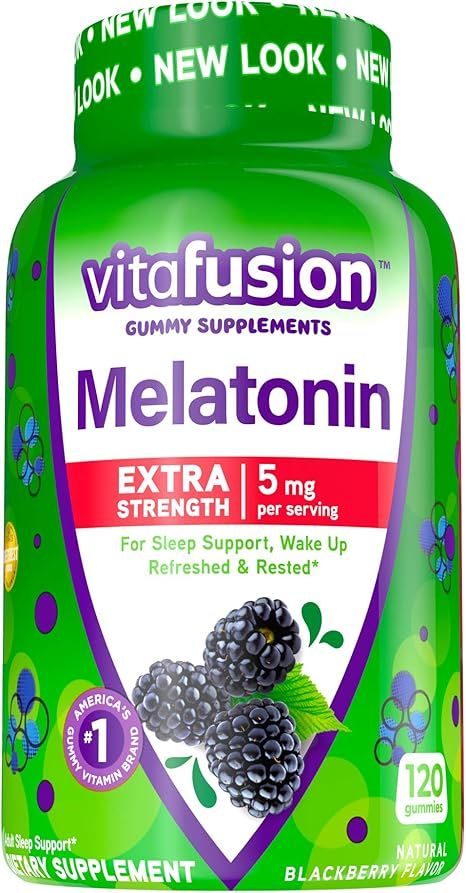 Vitafusion Extra Strength Melatonin Gummy Vitamins, 5mg, 120 ct Gummies | Amazon (US)