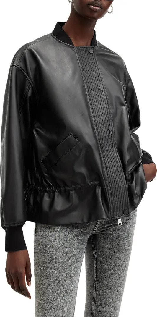 AllSaints Sofi Leather Bomber Jacket | Nordstrom | Nordstrom
