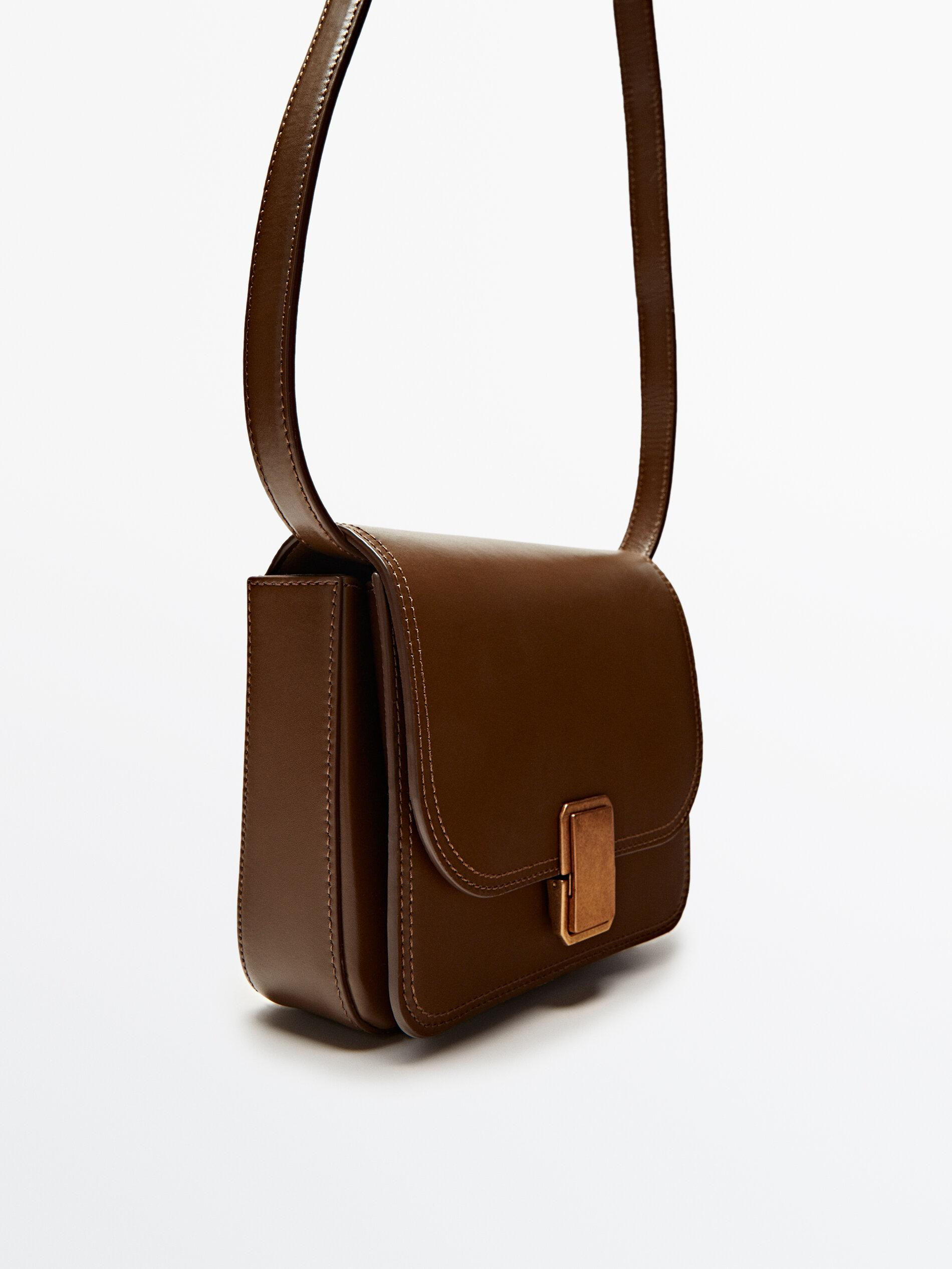 Leather crossbody bag with multi-way strap | Massimo Dutti US