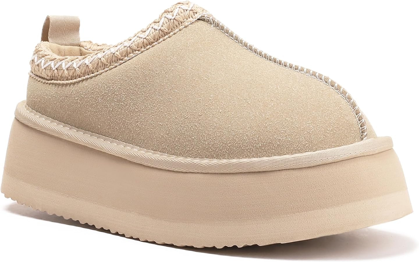 Women's Platform Fuzzy Cozy Slippers Genuine Suede Water Resistant Winter Platform Mini Boots wit... | Amazon (US)