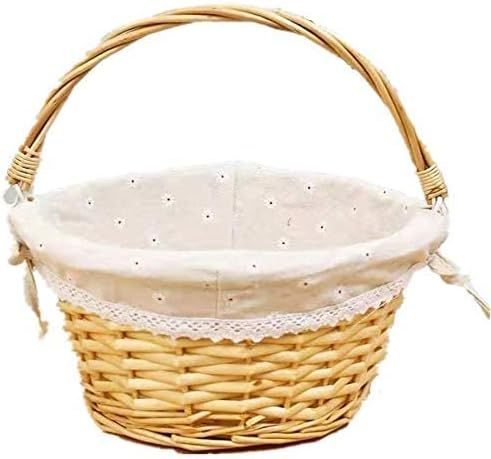 KRZIL Oypeip Wicker Basket Gift Baskets Empty Round Willow Woven Picnic Basket Cheap Easter Candy... | Amazon (US)