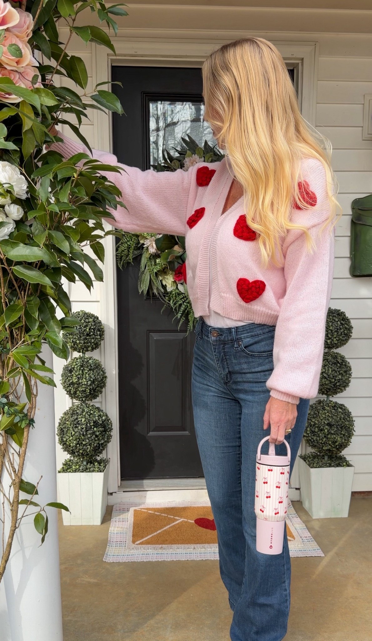 Fun and affordable Valentine’s heart sweater and I’m obsessed with this pink cherry Hydrojug water bottle!

Valentine’s Day outfit
Valentine’s cardigan
Heart sweater
Casual Valentine’s

#LTKSeasonal