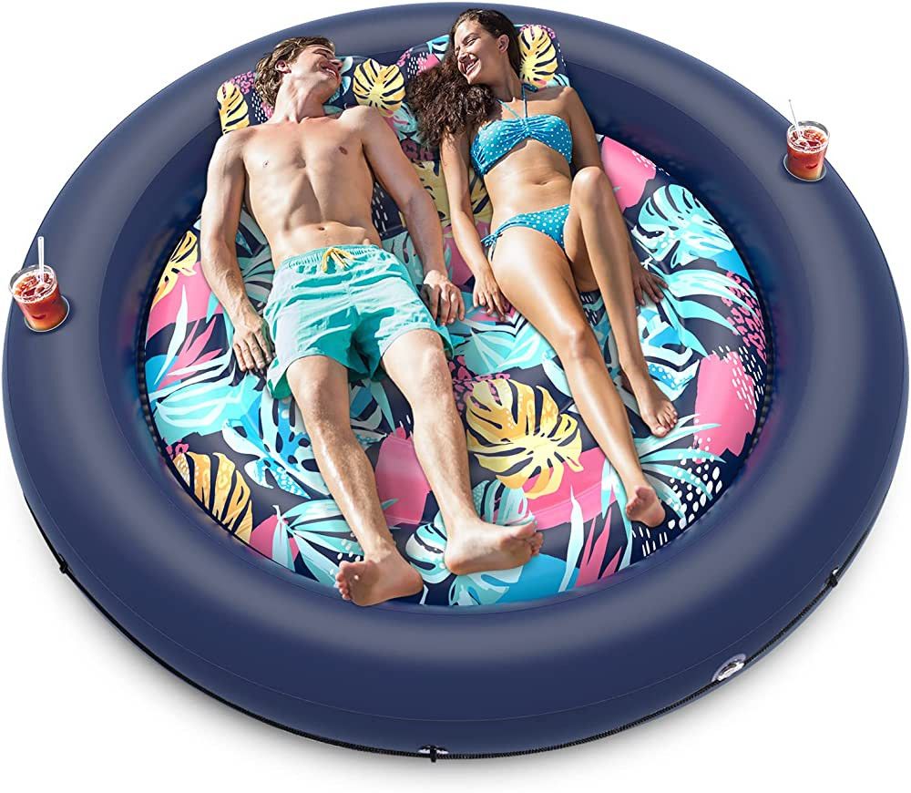 LUSVNEX Tanning Pool Lounger Float, Suntan Tub for Sunbathing, Inflatable Pool Floats Adult Size ... | Amazon (US)