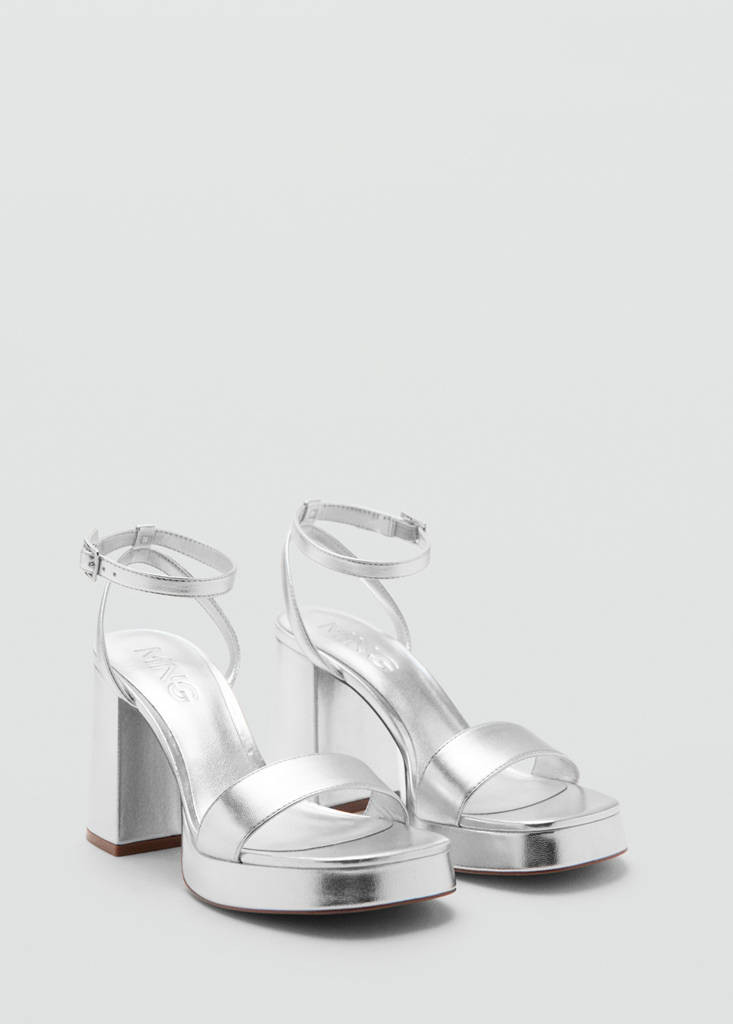 Metallic-effect heeled sandals silver - Teen - 6 - MANGO TEEN | Mango (US/MX/AU)