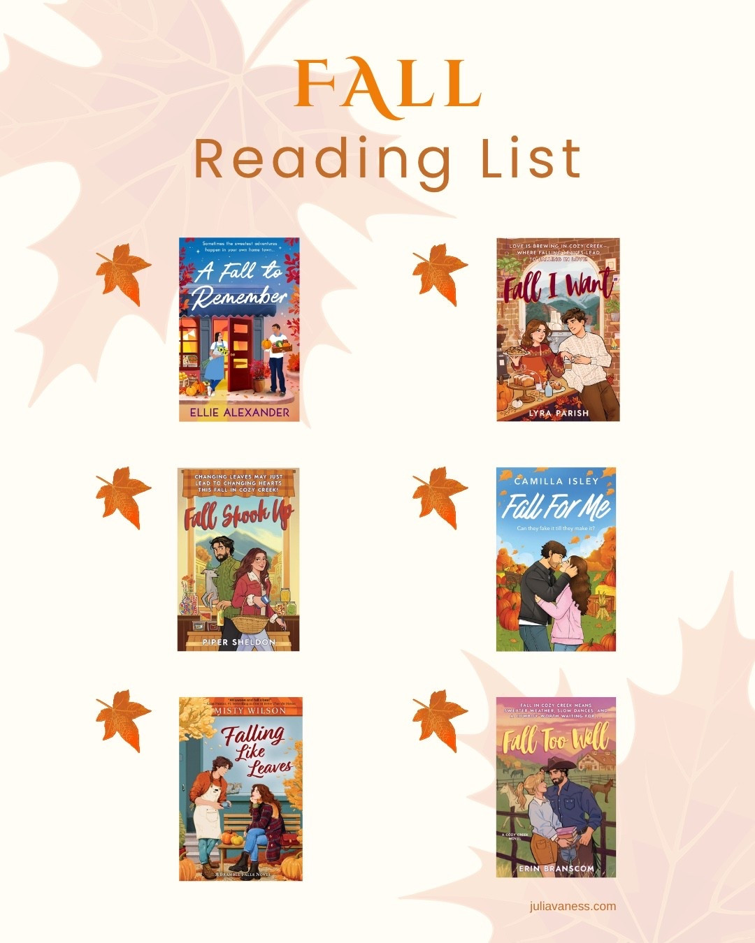 Fall reading list #fall #fallreadinglist #booktok #bookish #barnesandnoble #fallbooks #romance #romancebooks #cozyromancebooks #cozybooks #cozyromance #reading