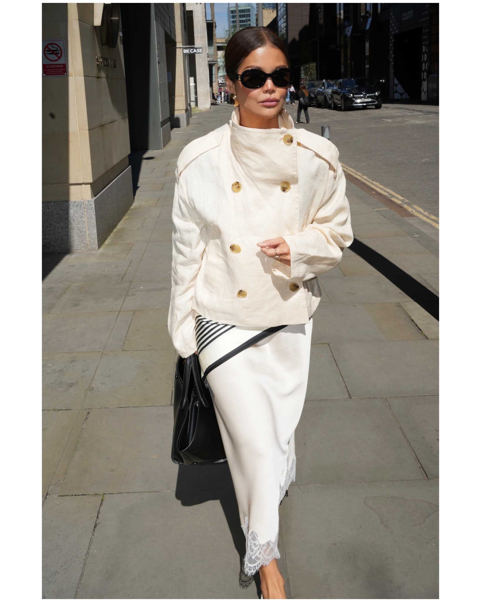 Linen jacket and satin skirts. 
True to size for both the jacket and skirt  

#LTKspring #LTKstyletip #LTKsummer