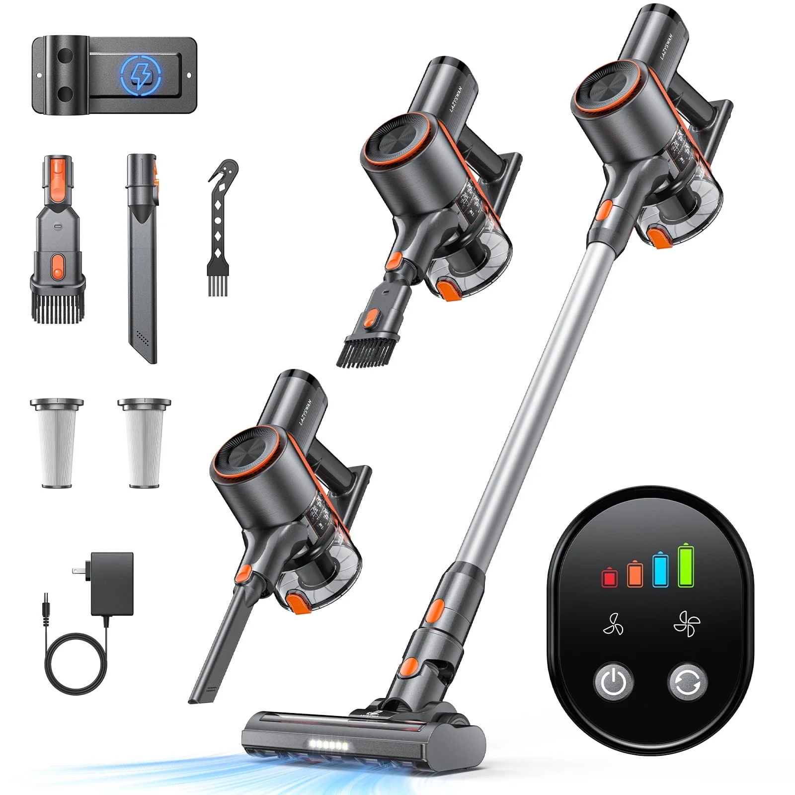 Lazyswan Cordless Vacuum Rechargeable Stick Vacuum Lightweight for Carpet Hardfloor Pet Hair Home, LS-S1 - Walmart.com | Walmart (US)