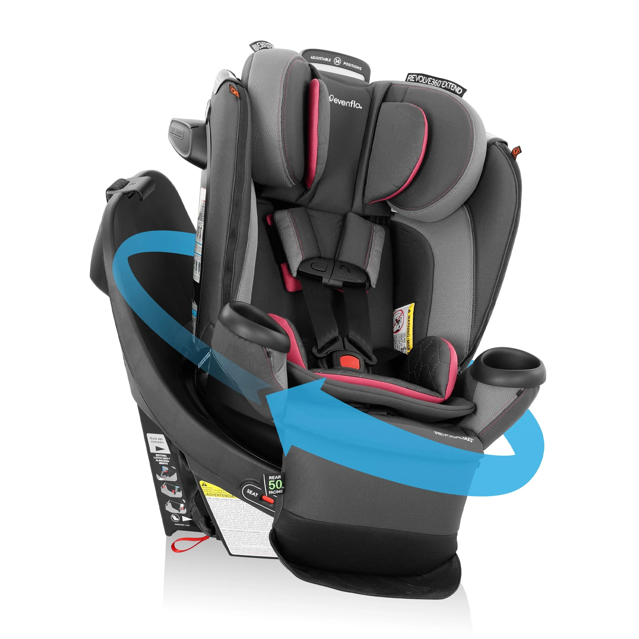 Revolve360 Extend All-in-One Rotational Car Seat with Green & Gentle Fabric (Travertine) | Walmart (US)