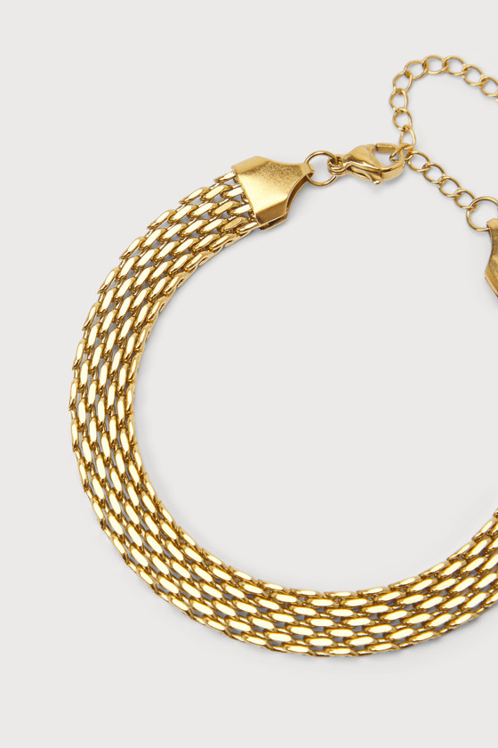 Remarkably Resplendent Gold Mesh Bismark Chain Link Bracelet | Lulus (US)
