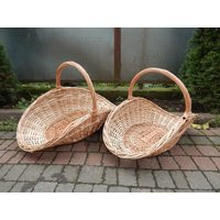 Wicker Large Gathering Basket For Flowers in 2 Sizes, Big Rattan Garden Trug Boho Style, Flower Basket, Harvest | Etsy (US)