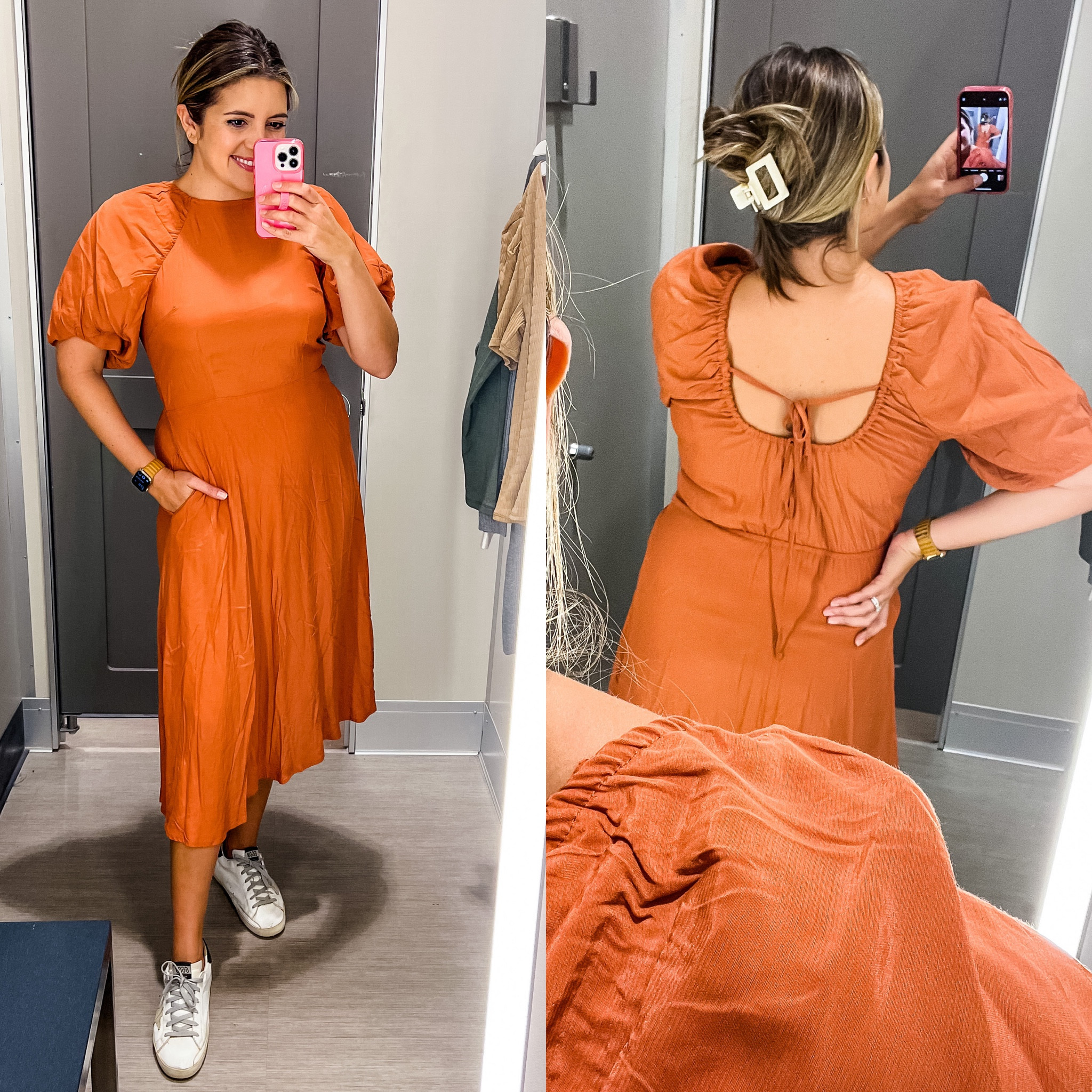 Target try on! New Target fall clothes! @targetstyle dress. Cutout back midi dress. Comes in two other color ways. I’m in a small. On sale for $30! #targetstyle 

#LTKunder50 #LTKsalealert