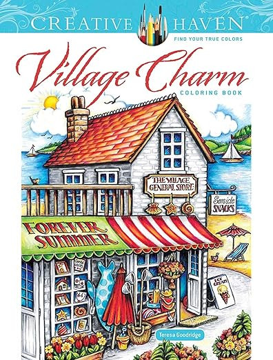 Creative Haven Village Charm Coloring Book (Adult Coloring Books: In The Country) | Amazon (US)