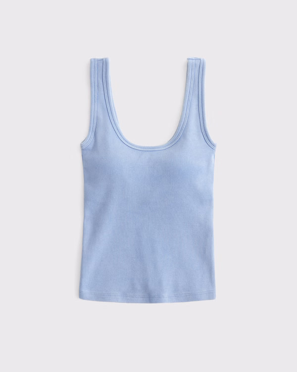 Bra-Free Rib Scoopneck Tank | Abercrombie & Fitch (US)