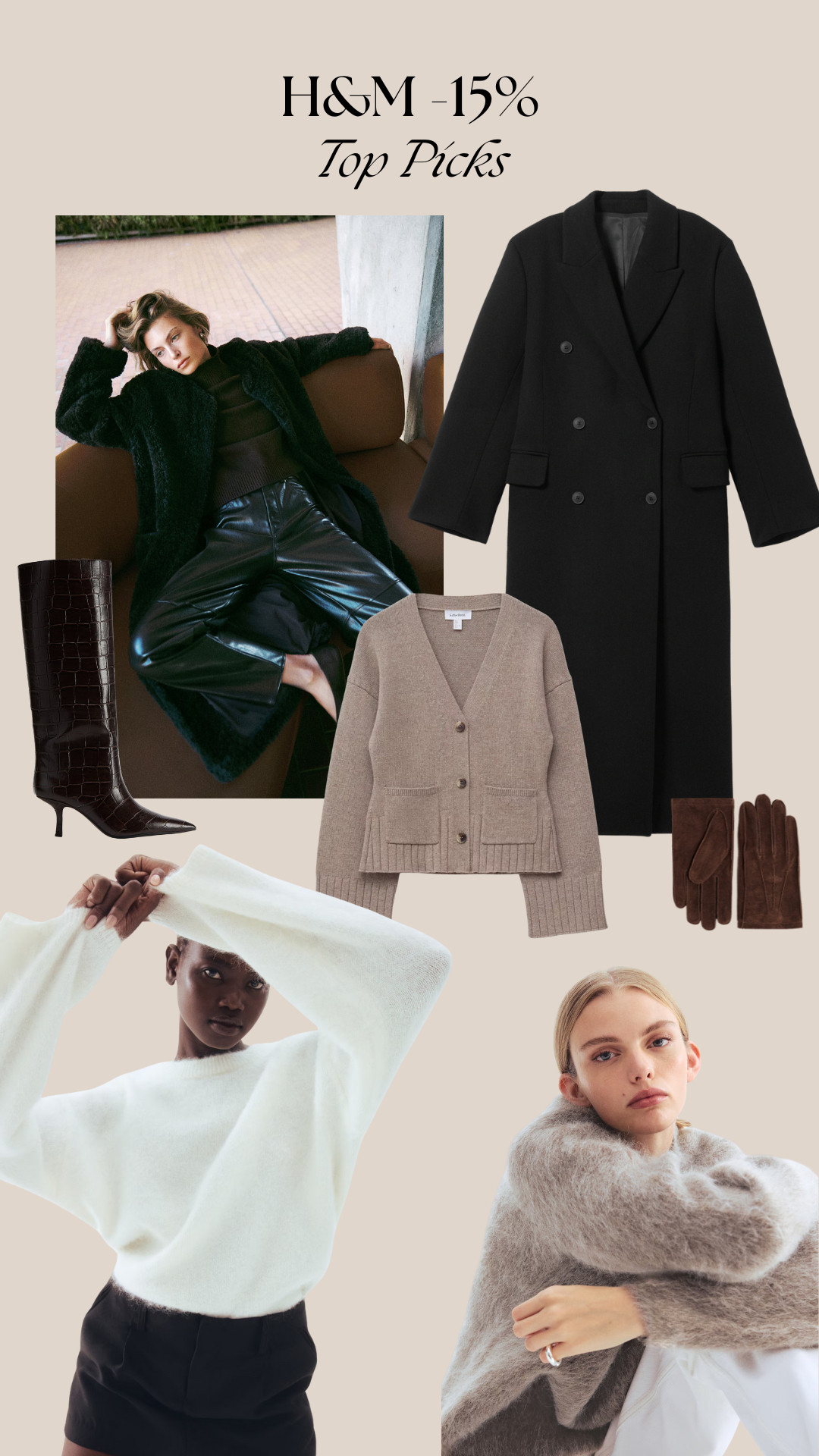 Autumn Outfit, Knitwear, Layers, Jumpers, Cardigans, Gloves — Mohair-blend Jumper, Tapered Knit Cardigan, Suede Gloves, Oversized Wool Jumper, Oversized Mohair-blend Jumper — H&M 

 #LTKuk #LTKautumn #LTKstyletip