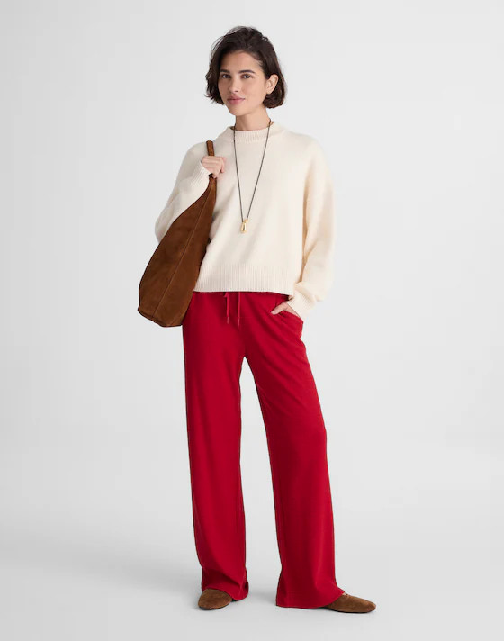 Waffle-Knit Wide-Leg Pants | Madewell