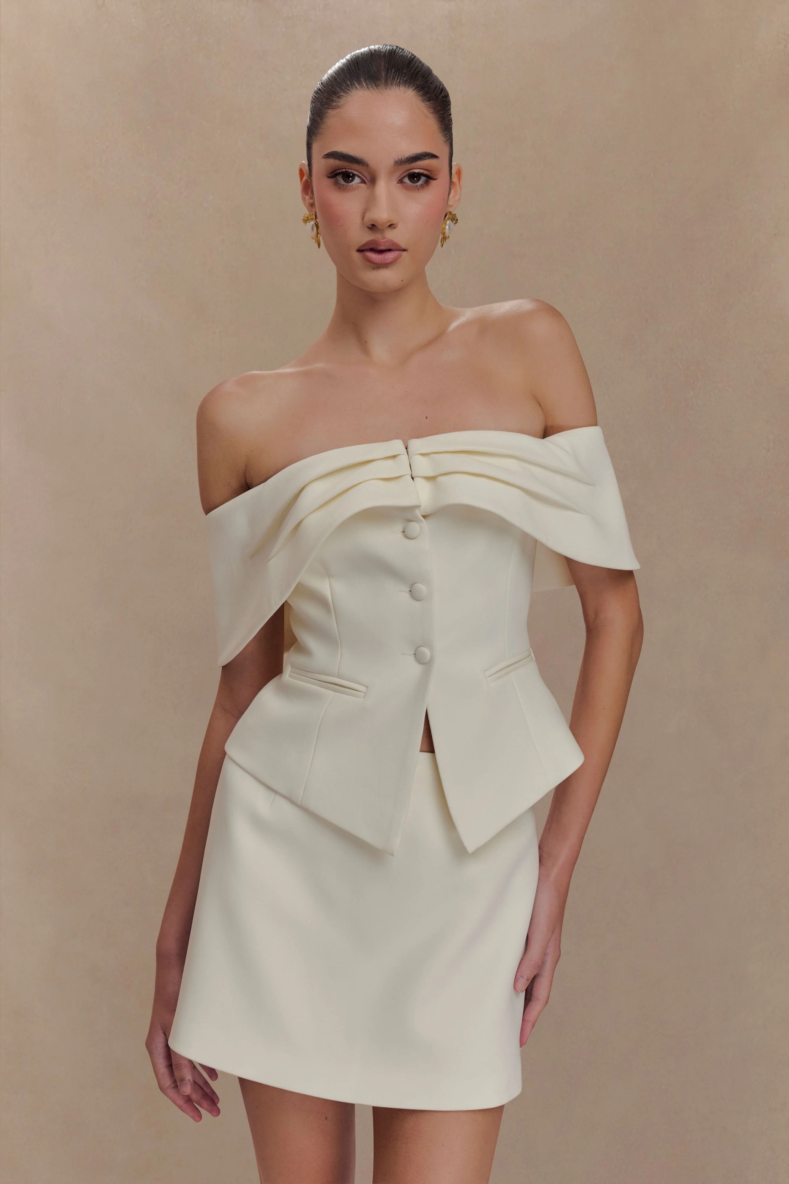 Maxime Suiting Vest - Ivory | MESHKI US