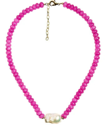 Susie- Quartz Beaded Necklace with freshwater Pearl | Lisi Lerch Inc