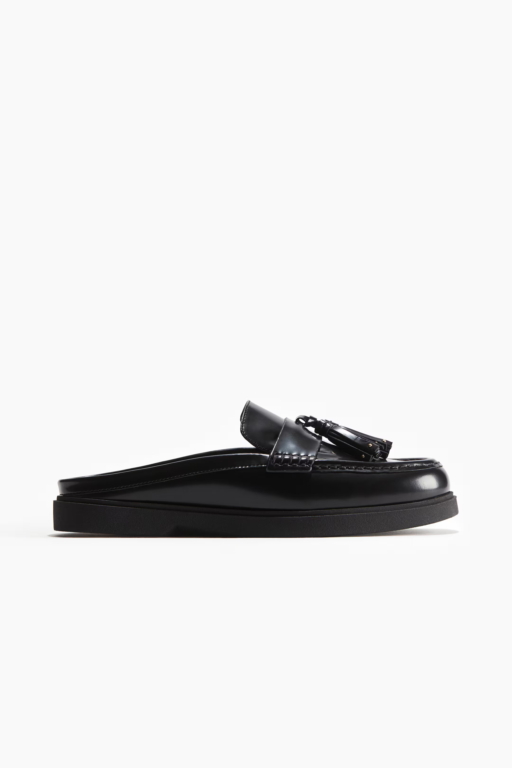 Mules mocassins en cuir - Noir - FEMME | H&M FR | H&M (FR, IT, ES, PT, BE)