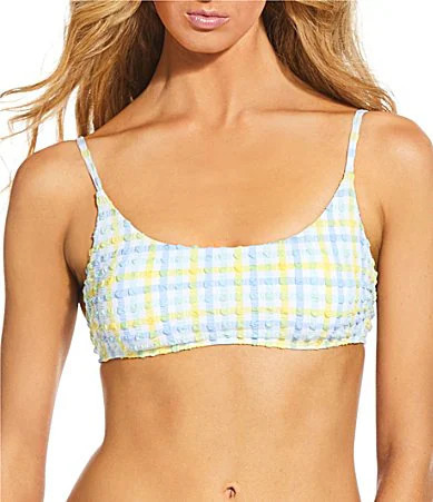 GB Seersucker Puff Scoop Bralette Swim Top - XL | Dillard's