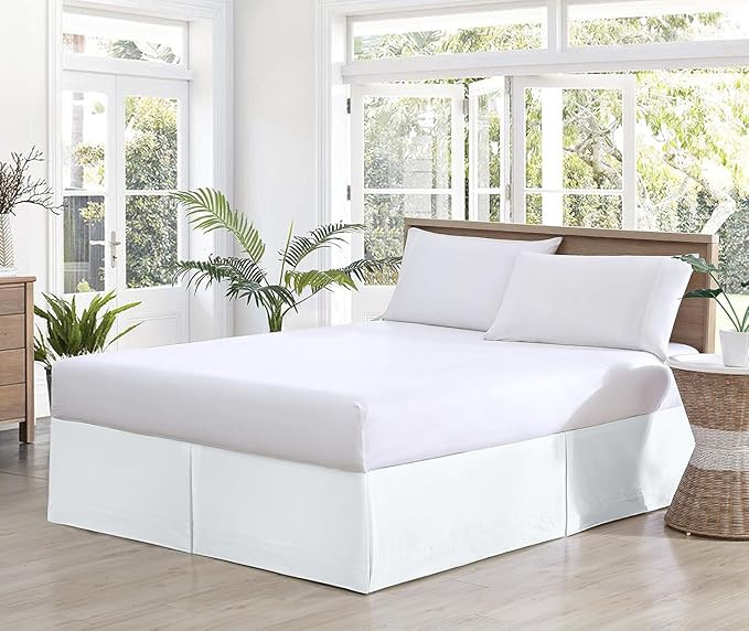 Bedskirts Queen Size – 100% Natural Cotton 800TC Split Corner White Queen Bedskirt 12 inch Drop... | Amazon (US)
