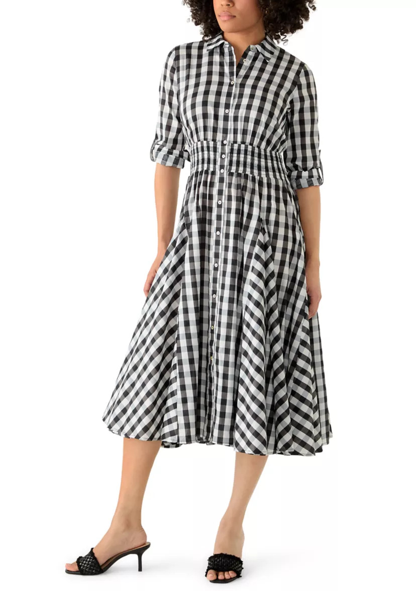 Women's Gingham Pleated Shirtdress | Belk
