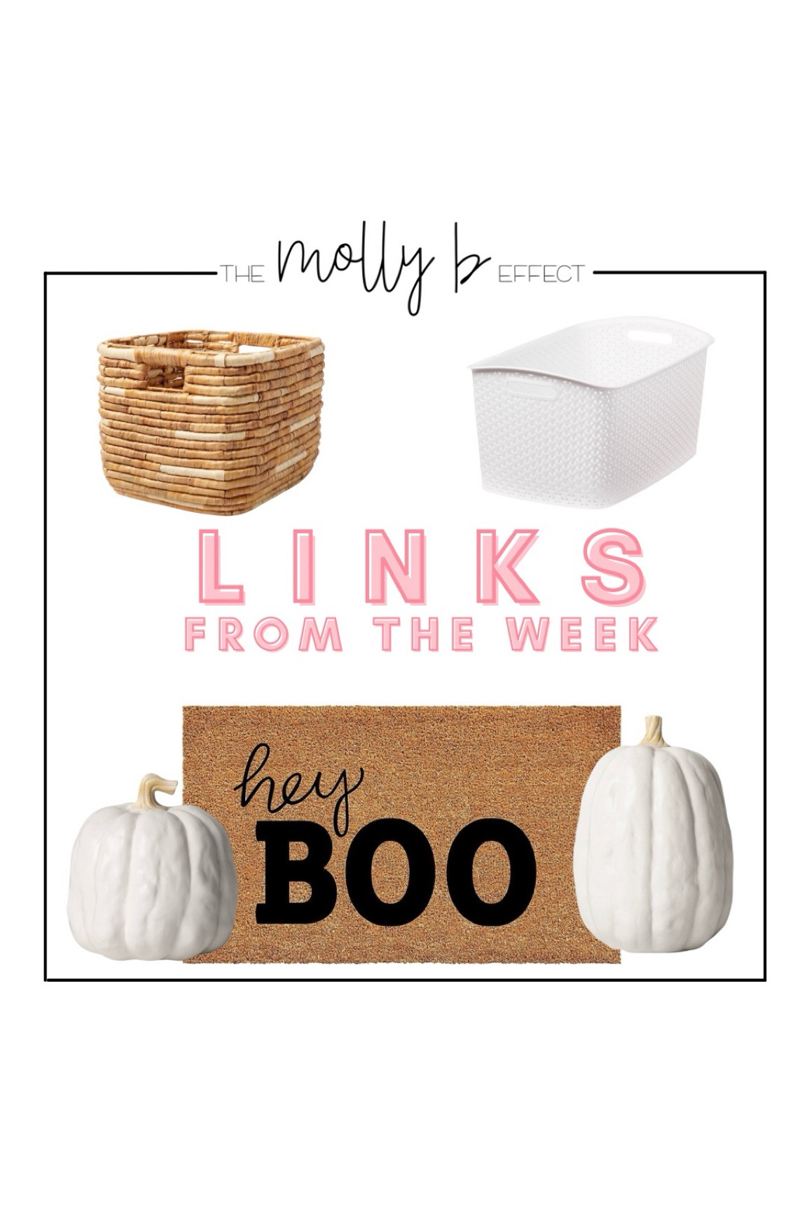 Links from the week!!!!!

Obsessed with these new target baskets!!!

How fun are these pumpkins and doormat?!?

#LTKFallSale #LTKSeasonal #LTKHome