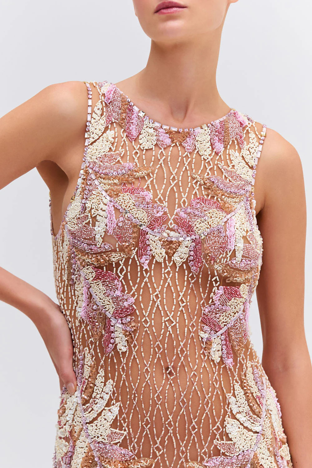 Hand-Beaded Sleeveless Mini Dress (EXCLUSIVE) | PatBO