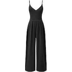 ANRABESS Women V Neck Spaghetti Strap Wide Leg Dressy Jumpsuits 2025 Summer Casual One Piece Jump... | Amazon (US)