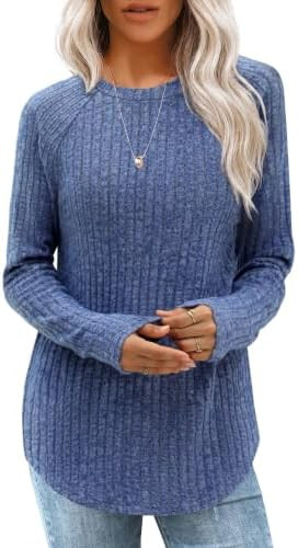 MixShe Womens Sweaters 2026 Fall Fashion Crewneck Tunic Tops S-XXL | Amazon (US)