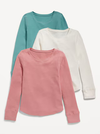Long-Sleeve Thermal-Knit T-Shirt 3-Pack for Girls | Old Navy (US)