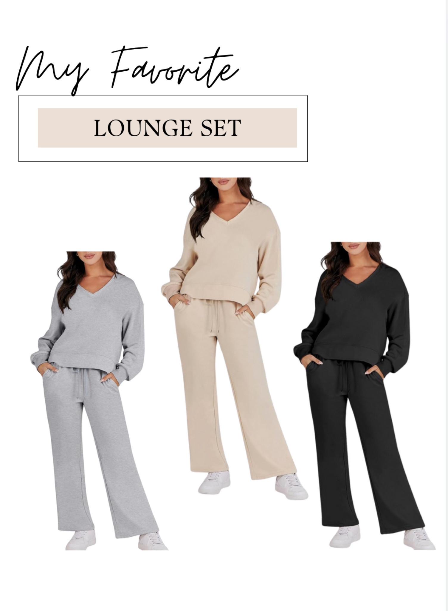The best ladies lounge set! I own this in 4 colors.  It fits true to size. So comfy, soft material and washes nicely 