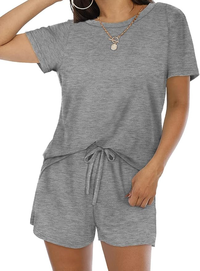 Sousuoty Womens Two Piece Outfits Shorts Set with Pockets | Amazon (US)